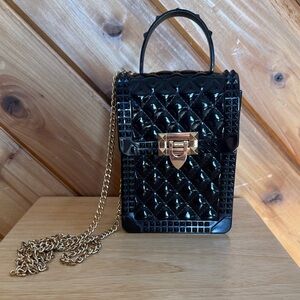 Elegant Black Quilted Handbag